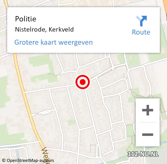 Locatie op kaart van de 112 melding: Politie Nistelrode, Kerkveld op 20 juli 2019 07:57