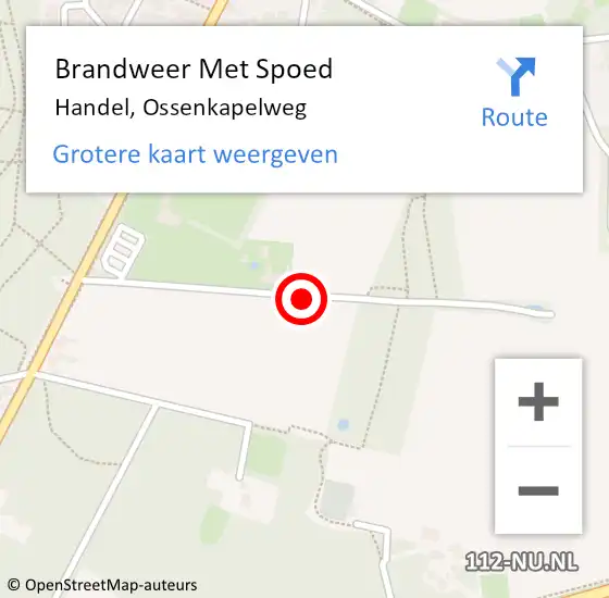 Locatie op kaart van de 112 melding: Brandweer Met Spoed Naar Handel, Ossenkapelweg op 20 juli 2019 08:38