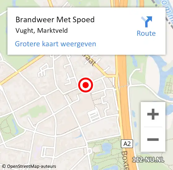 Locatie op kaart van de 112 melding: Brandweer Met Spoed Naar Vught, Marktveld op 20 juli 2019 10:01