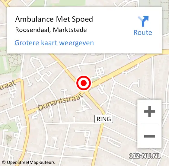 Locatie op kaart van de 112 melding: Ambulance Met Spoed Naar Roosendaal, Marktstede op 20 juli 2019 10:39
