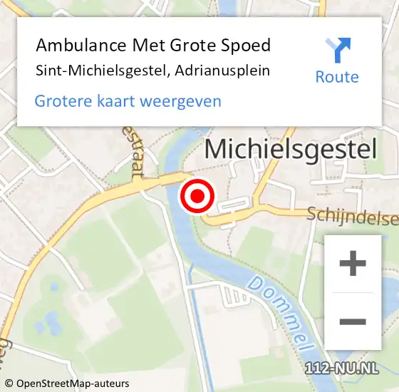 Locatie op kaart van de 112 melding: Ambulance Met Grote Spoed Naar Sint-Michielsgestel, Adrianusplein op 20 juli 2019 11:23