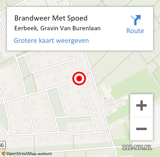 Locatie op kaart van de 112 melding: Brandweer Met Spoed Naar Eerbeek, Gravin Van Burenlaan op 20 juli 2019 13:36