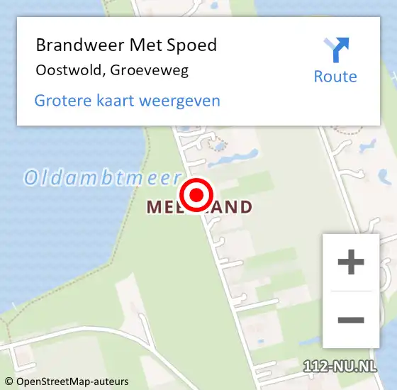 Locatie op kaart van de 112 melding: Brandweer Met Spoed Naar Oostwold, Groeveweg op 20 juli 2019 14:08
