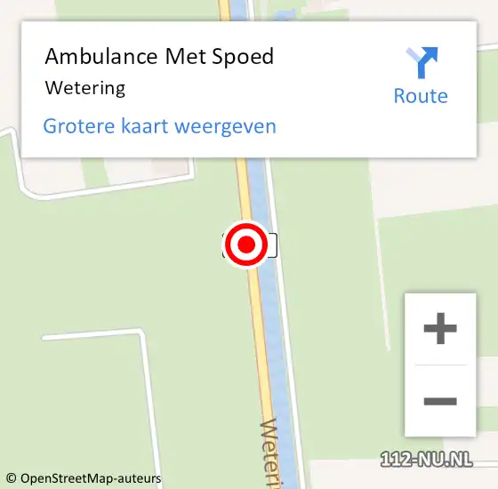 Locatie op kaart van de 112 melding: Ambulance Met Spoed Naar Wetering op 20 juli 2019 14:11