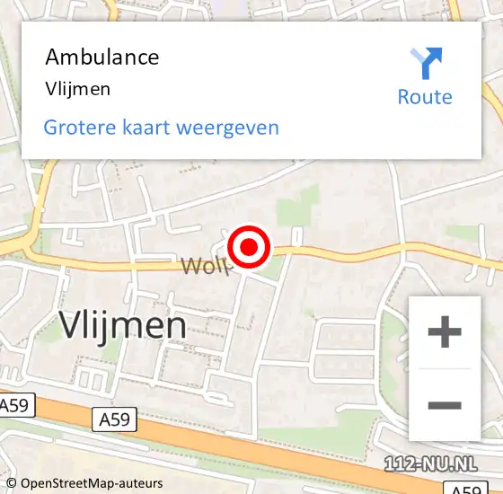 Locatie op kaart van de 112 melding: Ambulance Vlijmen op 20 juli 2019 14:11