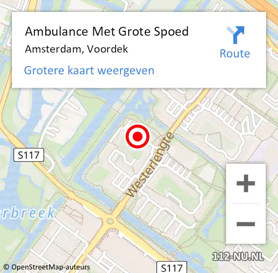 Locatie op kaart van de 112 melding: Ambulance Met Grote Spoed Naar Amsterdam, Voordek op 20 juli 2019 14:31
