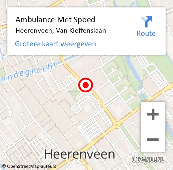 Locatie op kaart van de 112 melding: Ambulance Met Spoed Naar Heerenveen, Van Kleffenslaan op 20 juli 2019 14:34