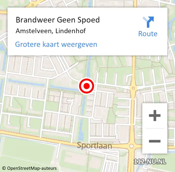 Locatie op kaart van de 112 melding: Brandweer Geen Spoed Naar Amstelveen, Lindenhof op 20 juli 2019 15:14