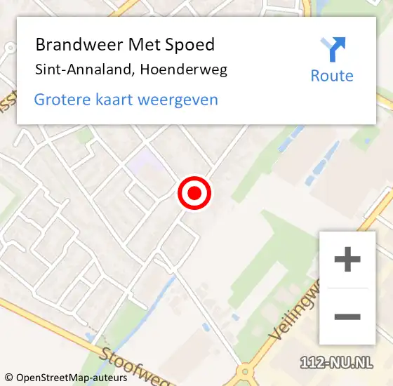 Locatie op kaart van de 112 melding: Brandweer Met Spoed Naar Sint-Annaland, Hoenderweg op 20 juli 2019 15:26