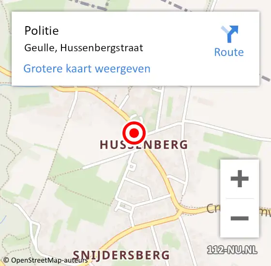 Locatie op kaart van de 112 melding: Politie Geulle, Hussenbergstraat op 20 juli 2019 15:33