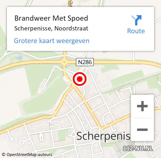 Locatie op kaart van de 112 melding: Brandweer Met Spoed Naar Scherpenisse, Noordstraat op 20 juli 2019 15:49