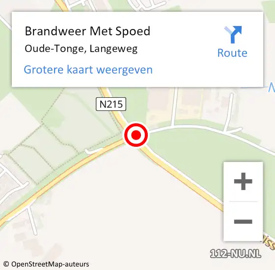 Locatie op kaart van de 112 melding: Brandweer Met Spoed Naar Oude-Tonge, Langeweg op 20 juli 2019 15:49