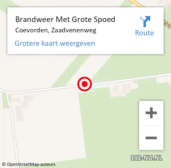 Locatie op kaart van de 112 melding: Brandweer Met Grote Spoed Naar Coevorden, Zaadvenenweg op 20 juli 2019 16:16