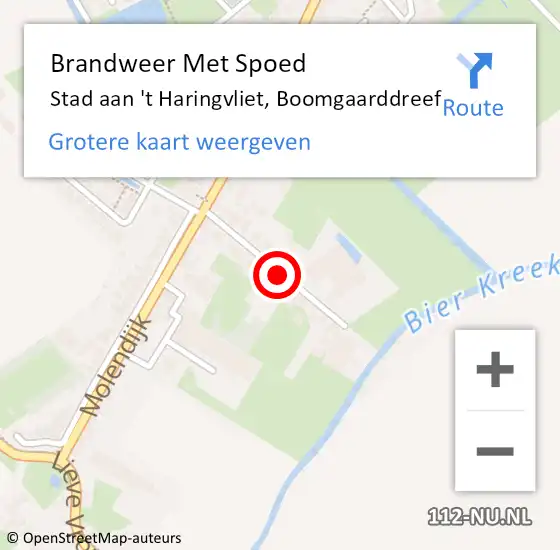 Locatie op kaart van de 112 melding: Brandweer Met Spoed Naar Stad aan 't Haringvliet, Boomgaarddreef op 20 juli 2019 16:19