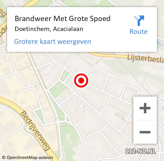 Locatie op kaart van de 112 melding: Brandweer Met Grote Spoed Naar Doetinchem, Acacialaan op 20 juli 2019 17:07