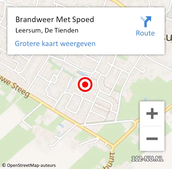 Locatie op kaart van de 112 melding: Brandweer Met Spoed Naar Leersum, De Tienden op 20 juli 2019 18:17