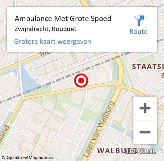 Locatie op kaart van de 112 melding: Ambulance Met Grote Spoed Naar Zwijndrecht, Bouquet op 20 juli 2019 18:52