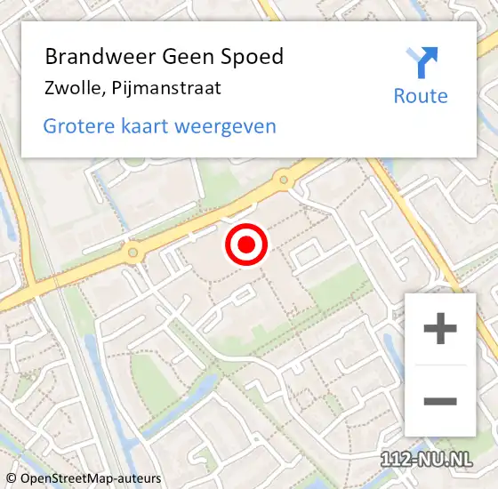 Locatie op kaart van de 112 melding: Brandweer Geen Spoed Naar Zwolle, Pijmanstraat op 20 juli 2019 19:27