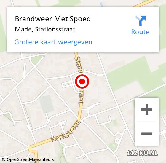 Locatie op kaart van de 112 melding: Brandweer Met Spoed Naar Made, Stationsstraat op 20 juli 2019 19:31