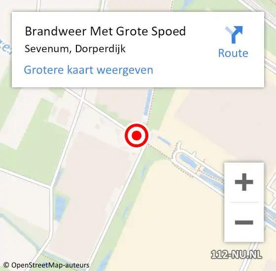 Locatie op kaart van de 112 melding: Brandweer Met Grote Spoed Naar Sevenum, Dorperdijk op 20 juli 2019 20:07