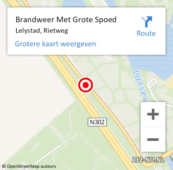 Locatie op kaart van de 112 melding: Brandweer Met Grote Spoed Naar Lelystad, Rietweg op 20 juli 2019 20:18