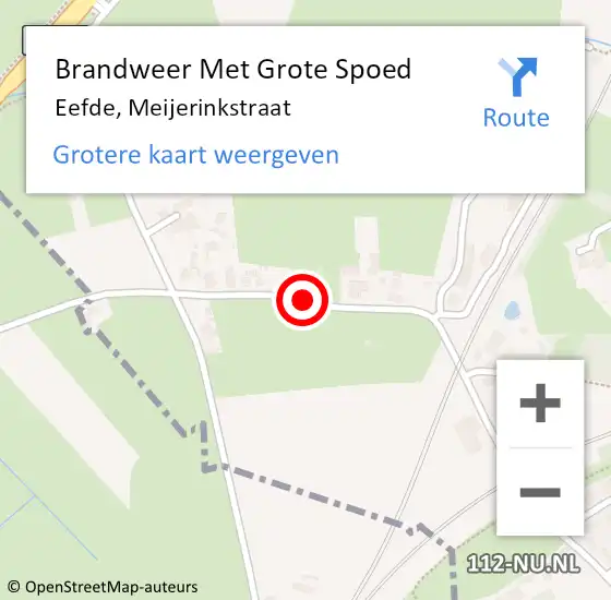 Locatie op kaart van de 112 melding: Brandweer Met Grote Spoed Naar Eefde, Meijerinkstraat op 20 juli 2019 20:30