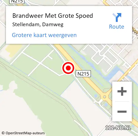 Locatie op kaart van de 112 melding: Brandweer Met Grote Spoed Naar Stellendam, Damweg op 21 juli 2019 00:45