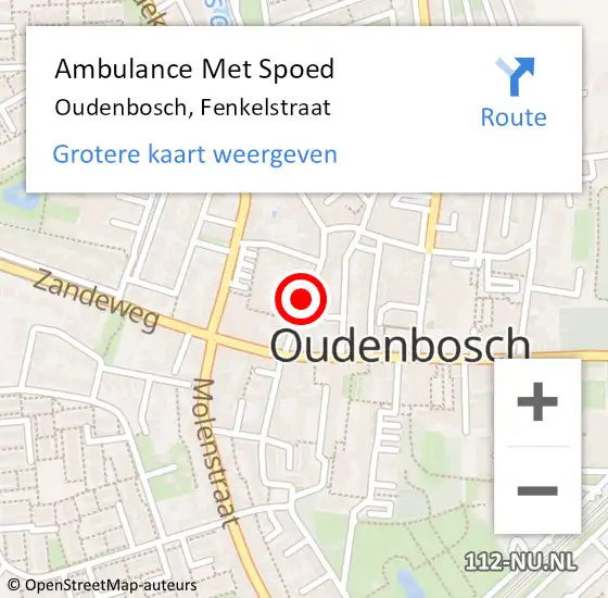 Locatie op kaart van de 112 melding: Ambulance Met Spoed Naar Oudenbosch, Fenkelstraat op 21 juli 2019 02:10