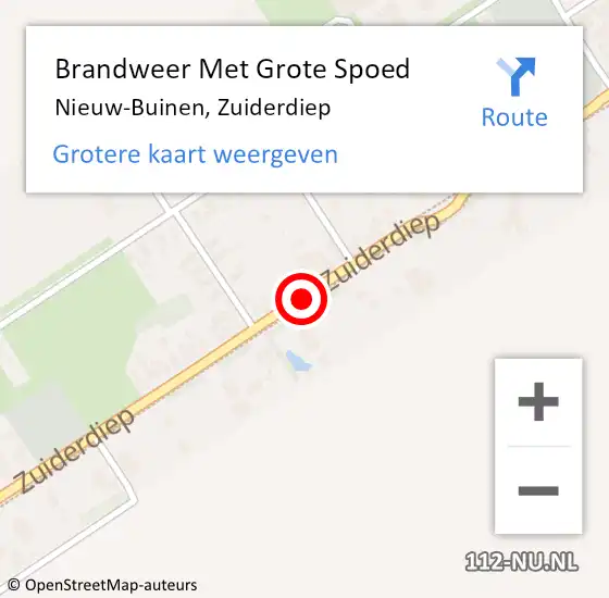 Locatie op kaart van de 112 melding: Brandweer Met Grote Spoed Naar Nieuw-Buinen, Zuiderdiep op 21 juli 2019 02:22