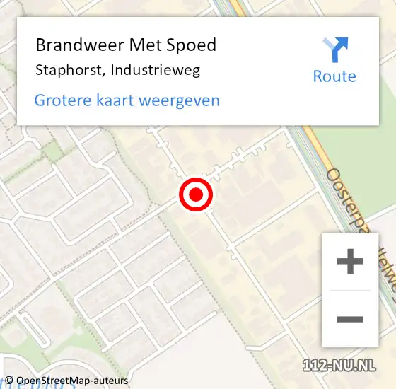 Locatie op kaart van de 112 melding: Brandweer Met Spoed Naar Staphorst, Industrieweg op 21 juli 2019 08:03