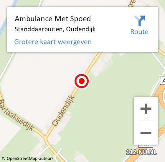 Locatie op kaart van de 112 melding: Ambulance Met Spoed Naar Standdaarbuiten, Oudendijk op 21 juli 2019 11:07