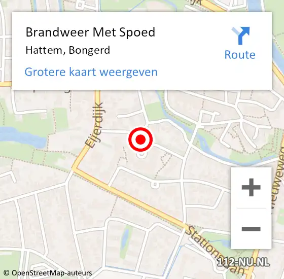 Locatie op kaart van de 112 melding: Brandweer Met Spoed Naar Hattem, Bongerd op 21 juli 2019 12:20