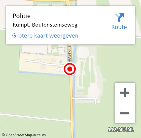 Locatie op kaart van de 112 melding: Politie Rumpt, Boutensteinseweg op 21 juli 2019 12:24