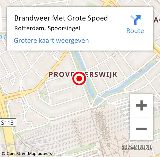 Locatie op kaart van de 112 melding: Brandweer Met Grote Spoed Naar Rotterdam, Spoorsingel op 21 juli 2019 12:26