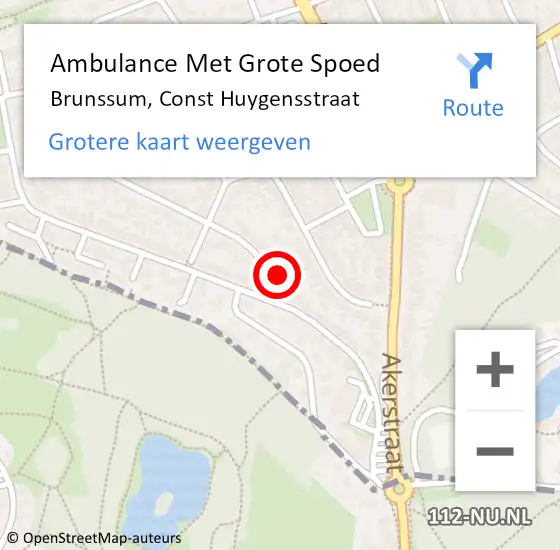 Locatie op kaart van de 112 melding: Ambulance Met Grote Spoed Naar Brunssum, Const Huygensstraat op 8 april 2014 08:52