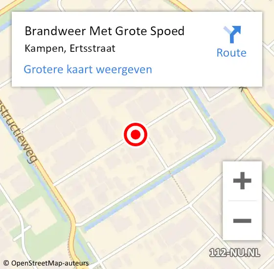 Locatie op kaart van de 112 melding: Brandweer Met Grote Spoed Naar Kampen, Ertsstraat op 21 juli 2019 14:40