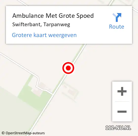Locatie op kaart van de 112 melding: Ambulance Met Grote Spoed Naar Swifterbant, Tarpanweg op 21 juli 2019 14:54