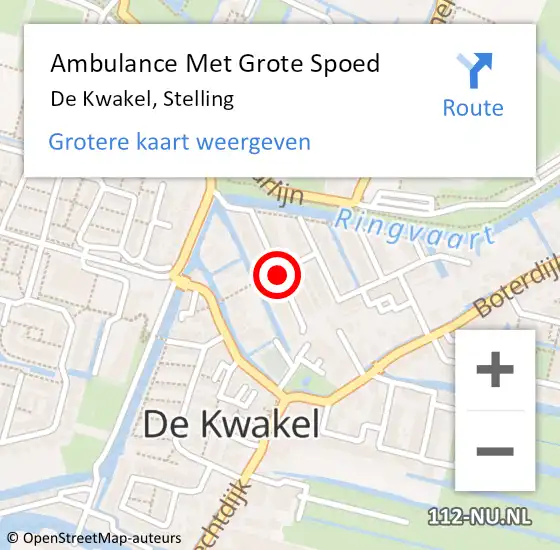 Locatie op kaart van de 112 melding: Ambulance Met Grote Spoed Naar De Kwakel, Stelling op 21 juli 2019 16:05