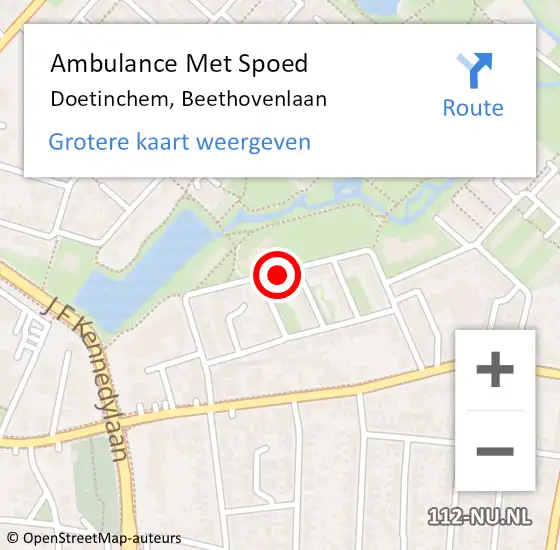Locatie op kaart van de 112 melding: Ambulance Met Spoed Naar Doetinchem, Beethovenlaan op 21 juli 2019 16:56