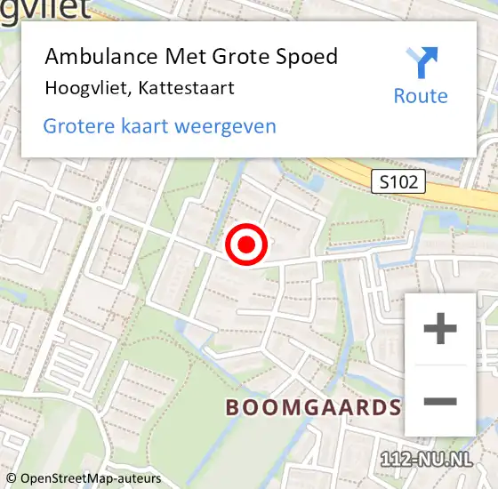 Locatie op kaart van de 112 melding: Ambulance Met Grote Spoed Naar Hoogvliet, Kattestaart op 21 juli 2019 17:48