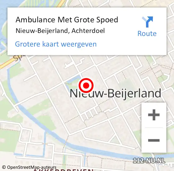 Locatie op kaart van de 112 melding: Ambulance Met Grote Spoed Naar Nieuw-Beijerland, Achterdoel op 21 juli 2019 18:12