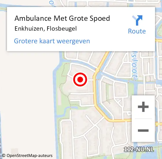 Locatie op kaart van de 112 melding: Ambulance Met Grote Spoed Naar Enkhuizen, Flosbeugel op 21 juli 2019 18:35