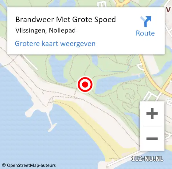 Locatie op kaart van de 112 melding: Brandweer Met Grote Spoed Naar Vlissingen, Nollepad op 21 juli 2019 19:43