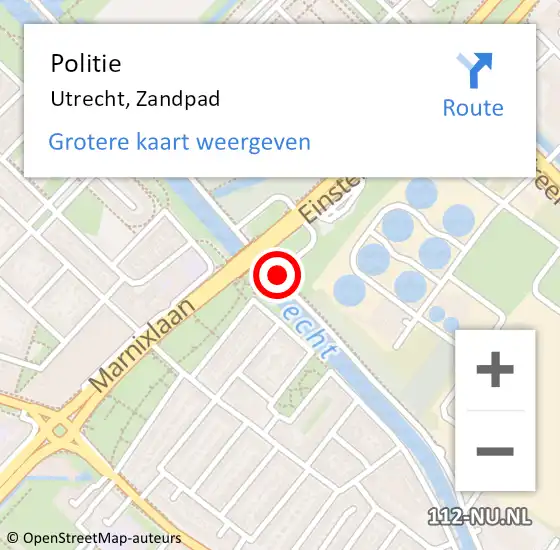 Locatie op kaart van de 112 melding: Politie Utrecht, Zandpad op 21 juli 2019 20:21