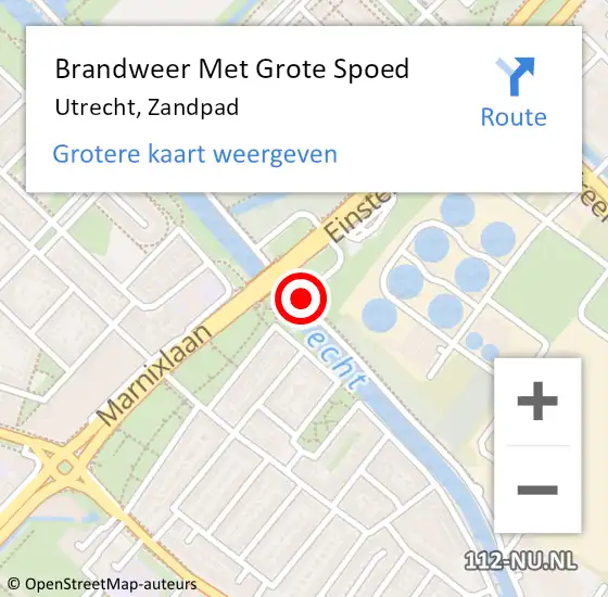 Locatie op kaart van de 112 melding: Brandweer Met Grote Spoed Naar Utrecht, Zandpad op 21 juli 2019 20:22