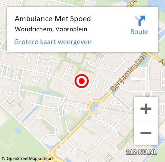 Locatie op kaart van de 112 melding: Ambulance Met Spoed Naar Woudrichem, Voornplein op 21 juli 2019 20:27