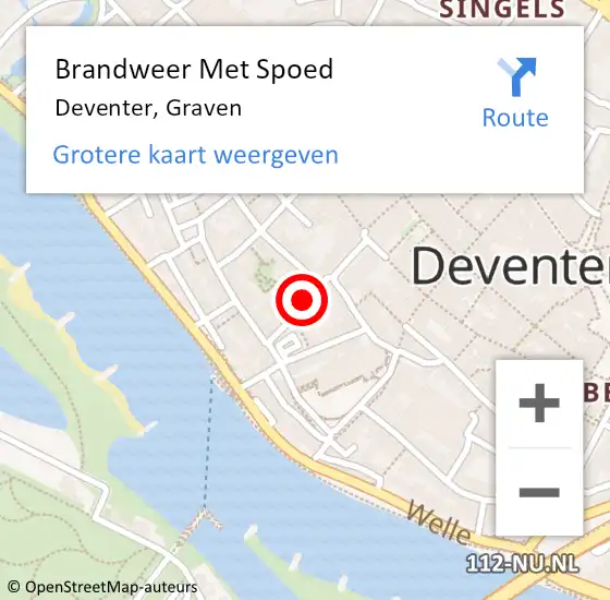 Locatie op kaart van de 112 melding: Brandweer Met Spoed Naar Deventer, Graven op 22 juli 2019 05:58