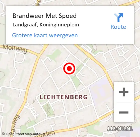 Locatie op kaart van de 112 melding: Brandweer Met Spoed Naar Landgraaf, Koninginneplein op 22 juli 2019 14:07