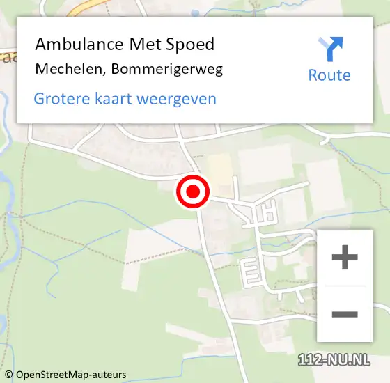 Locatie op kaart van de 112 melding: Ambulance Met Spoed Naar Mechelen, Bommerigerweg op 8 april 2014 10:27