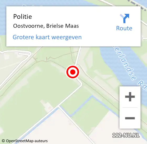 Locatie op kaart van de 112 melding: Politie Oostvoorne, Brielse Maas op 22 juli 2019 14:31